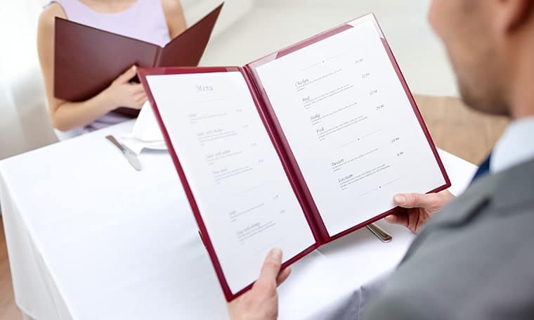 restaurant menu